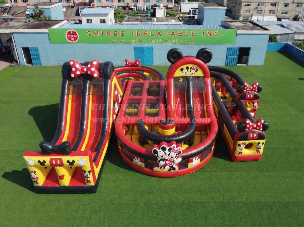 CR2-810 Mickey & Minnie Theme Giant Inflatable Obstacle Courses Challenging Run