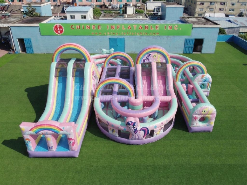 CR2-815 My Little Pony Theme Giant Inflatable Obstacle Courses Challenging Run