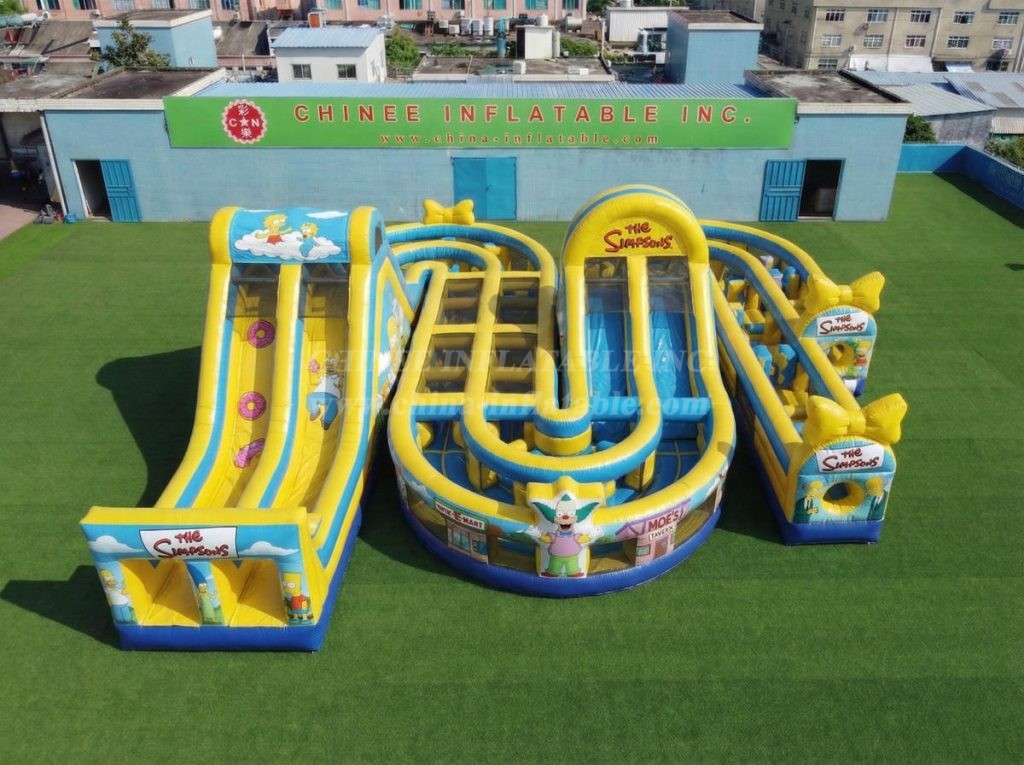 CR2-845 The Simpsons Theme Giant Inflatable Obstacle Courses Challenging Run