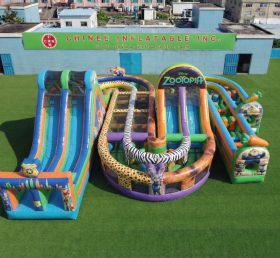 CR2-854 Zootopia Theme Giant Inflatable Obstacle Courses Challenging Run