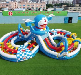 CR2-943 Doraemon Theme Ginat Inflatable Obstacle Courses Challenging Run