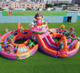 CR2-944 Dora Theme Ginat Inflatable Obstacle Courses Challenging Run