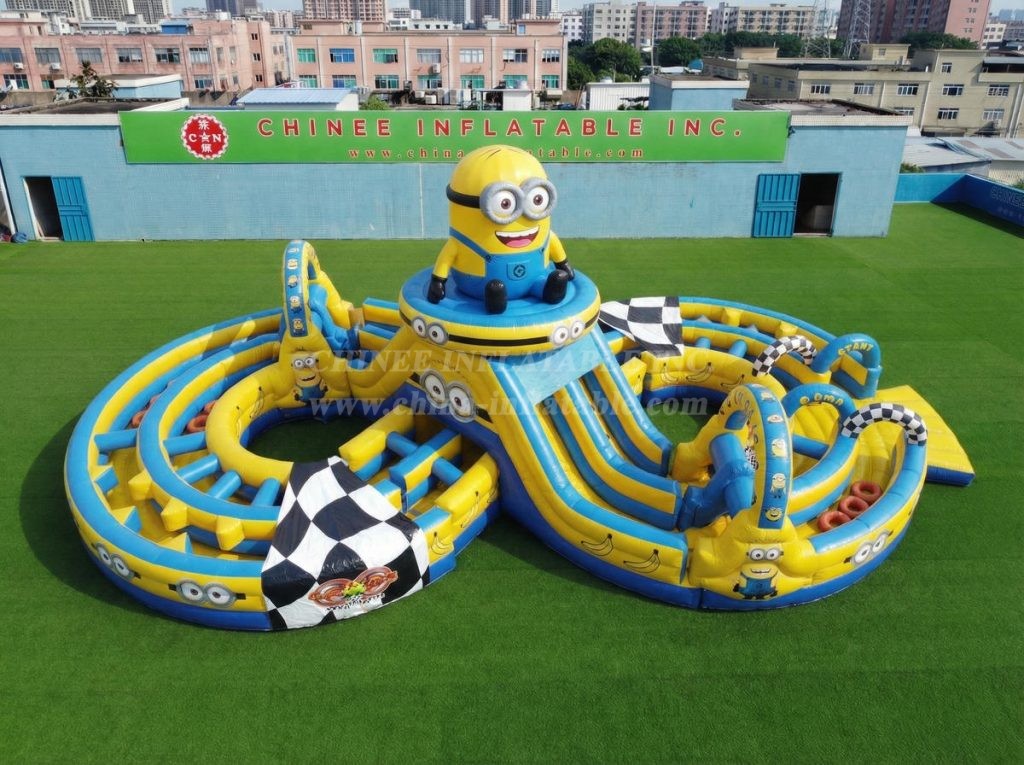CR2-957 Minions Theme Ginat Inflatable Obstacle Courses Challenging Run