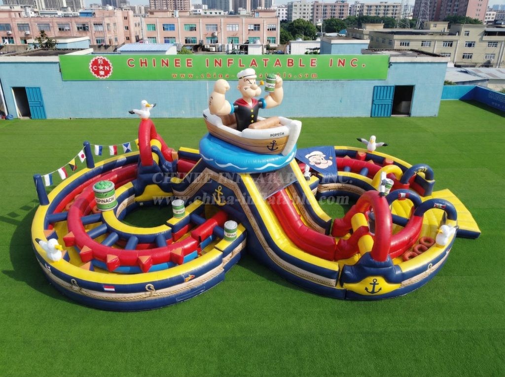 CR2-965 Popeye Theme Ginat Inflatable Obstacle Courses Challenging Run