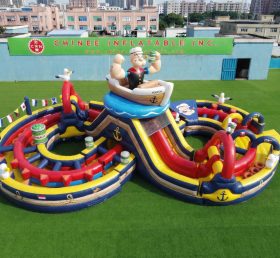 CR2-965 Popeye Theme Ginat Inflatable Obstacle Courses Challenging Run