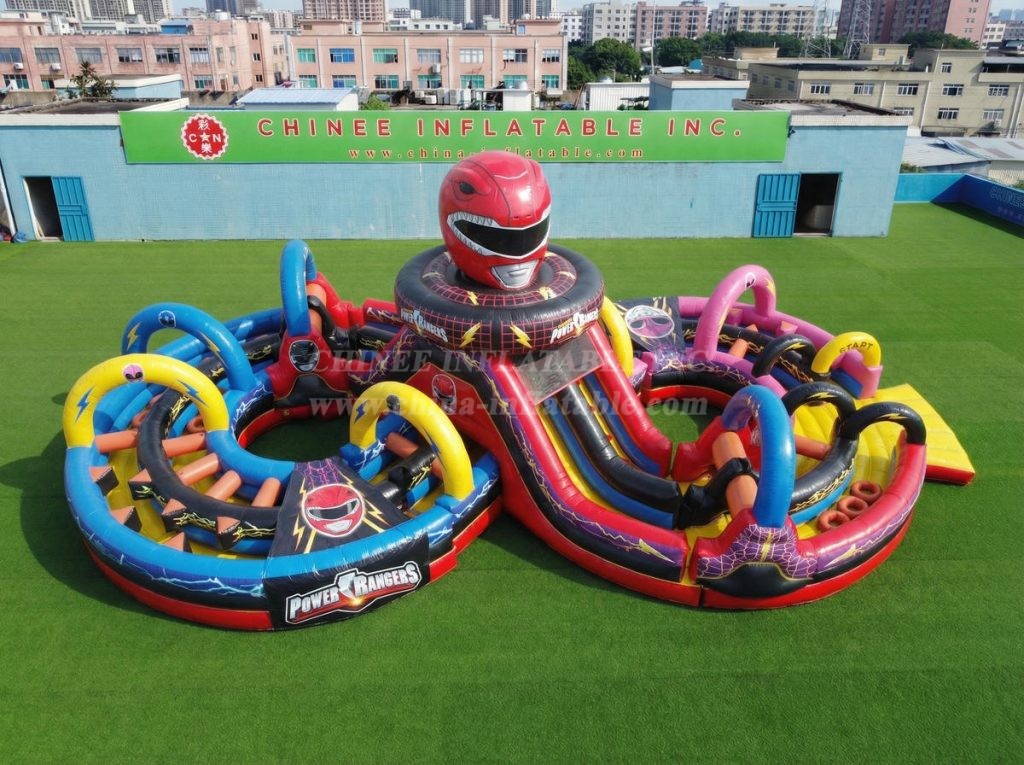 CR2-966 Power Rangers Theme Ginat Inflatable Obstacle Courses Challenging Run