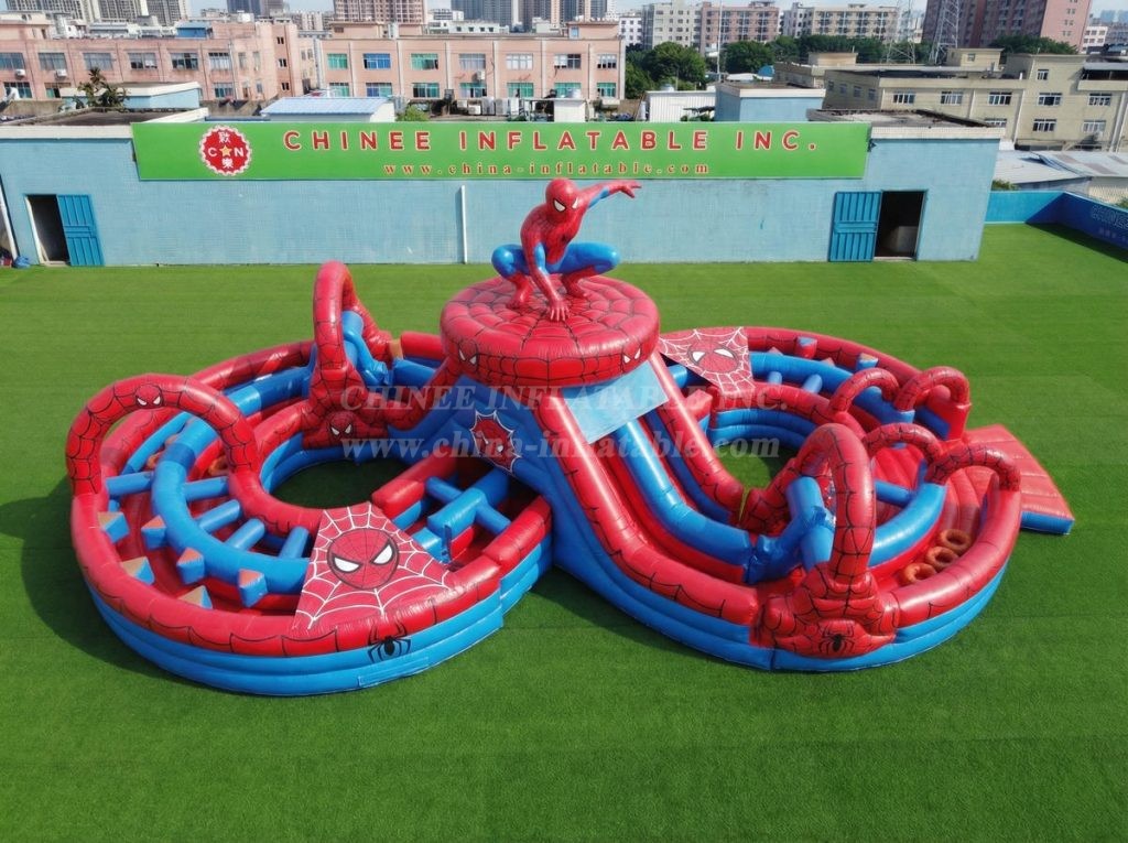 CR2-973 Spider-Man Theme Ginat Inflatable Obstacle Courses Challenging Run