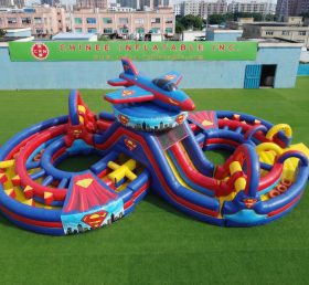 CR2-978 Superman Theme Ginat Inflatable Obstacle Courses Challenging Run