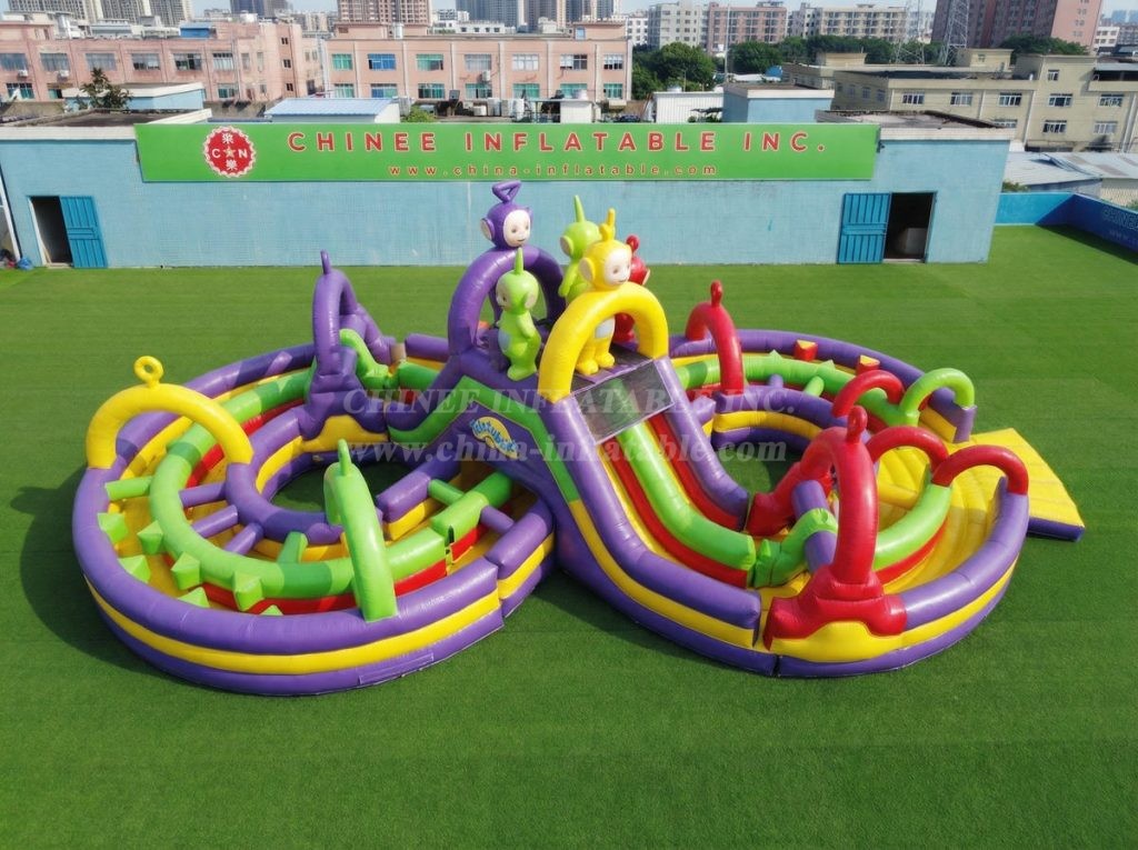 CR2-979 Teletubbies Theme Ginat Inflatable Obstacle Courses Challenging Run