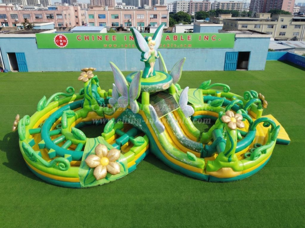 CR2-983 Tinker Bell Theme Ginat Inflatable Obstacle Courses Challenging Run