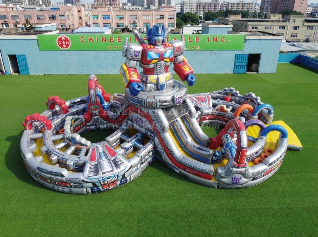 CR2-984 Transformers Theme Ginat Inflatable Obstacle Courses Challenging Run