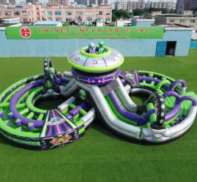 CR2-986 Alien Theme Ginat Inflatable Obstacle Courses Challenging Run