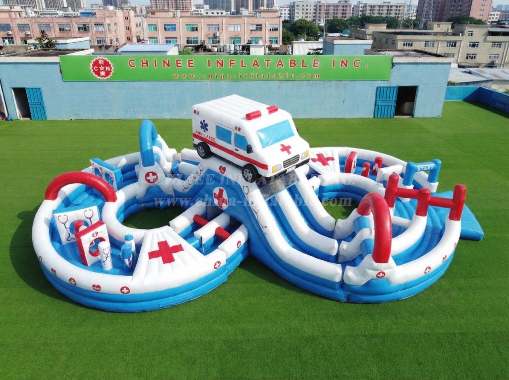 CR2-990 Hospital Theme Ginat Inflatable Obstacle Courses Challenging Run