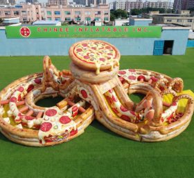CR2-993 Pizza Theme Ginat Inflatable Obstacle Courses Challenging Run