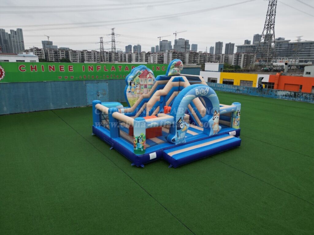 T2-8867 Bluey Theme Bouncy Castle With Slide