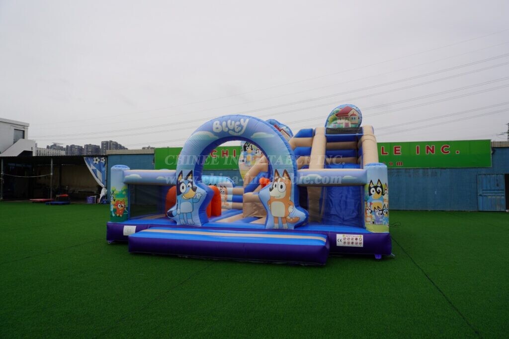 T2-8867 Bluey Theme Bouncy Castle With Slide