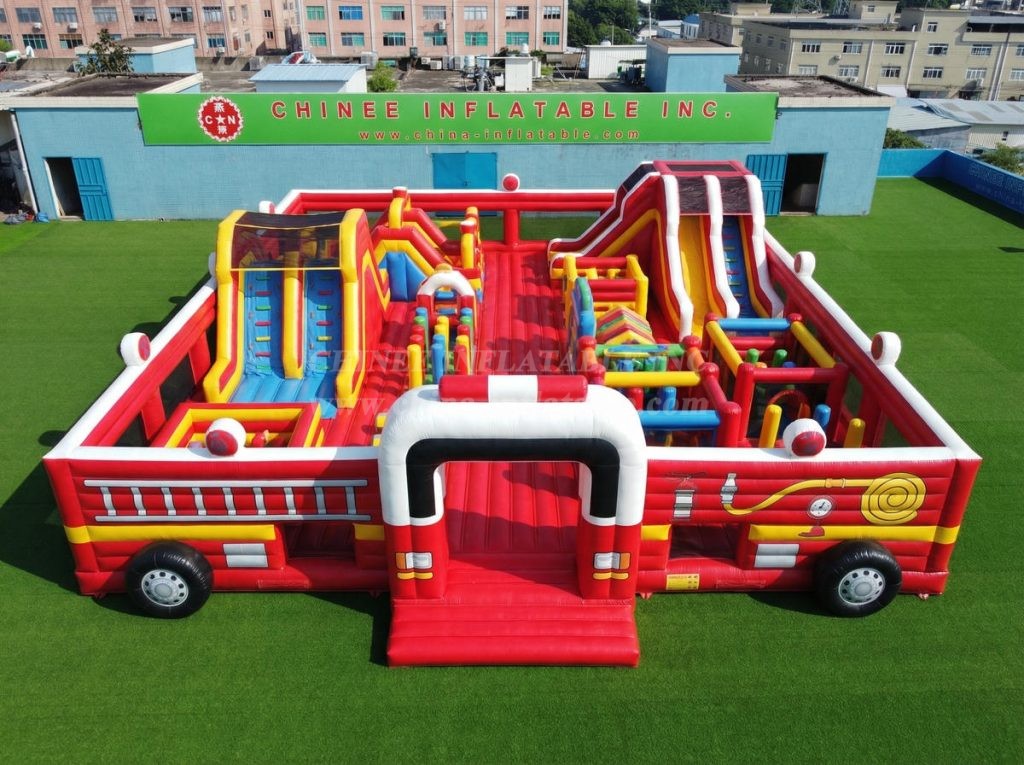 GF3-1333 Firetruck Theme Inflatable Park