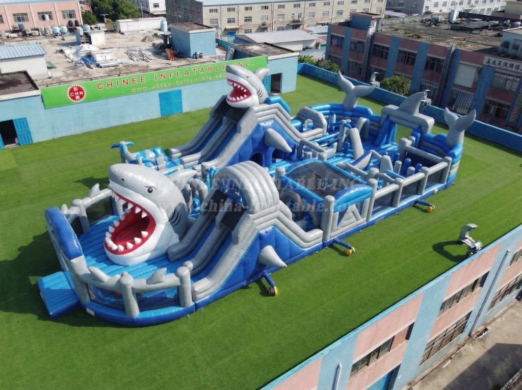 GF3-716 Shark Theme Inflatable Playground