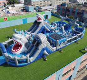 GF3-716 Shark Theme Inflatable Playground