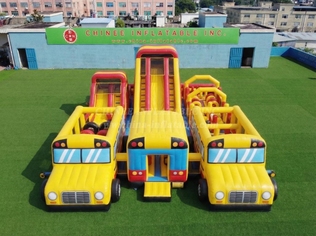 GF3-734 Bus Theme Inflatable Playground
