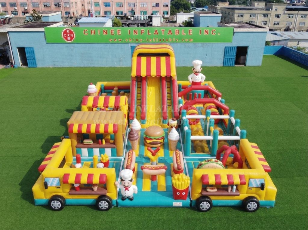 GF3-752 Food Trucks Theme Inflatable Playground