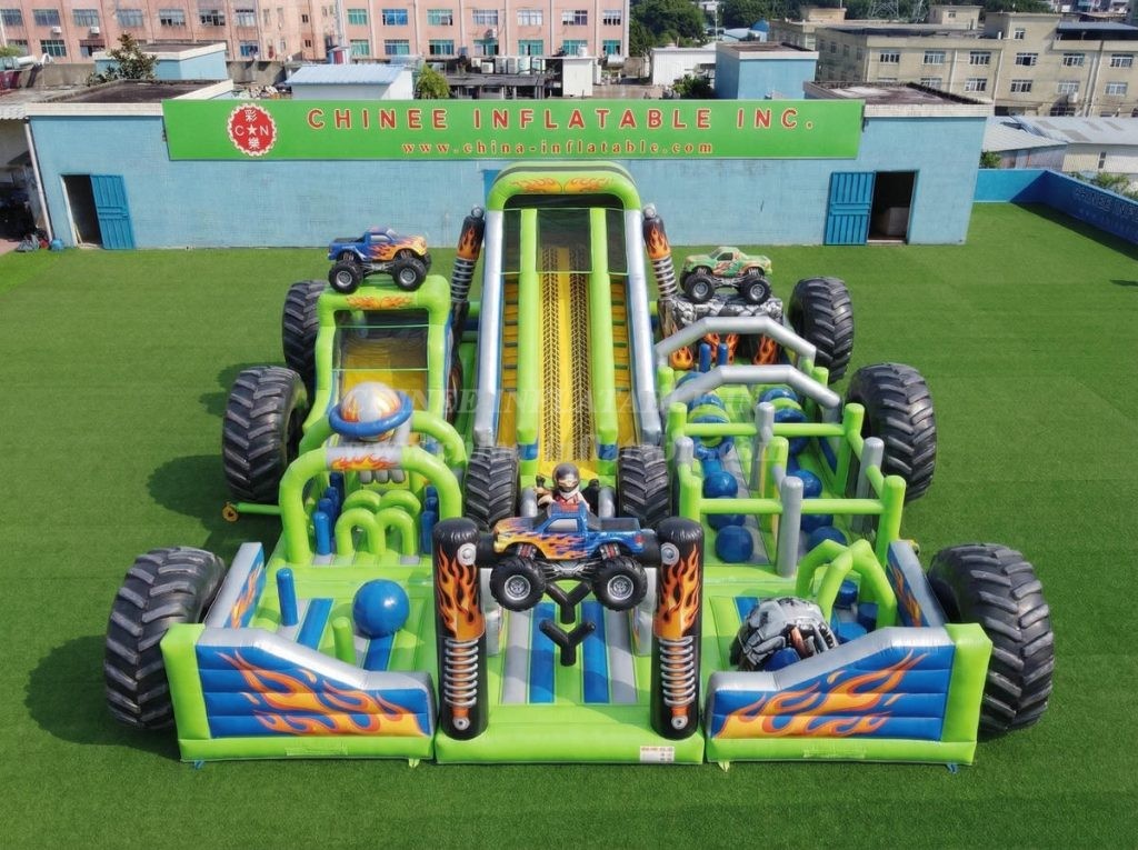 GF3-763 Monster Trucks Theme Inflatable Playground