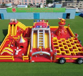 GF3-906 Firetruck Theme Inflatable Park