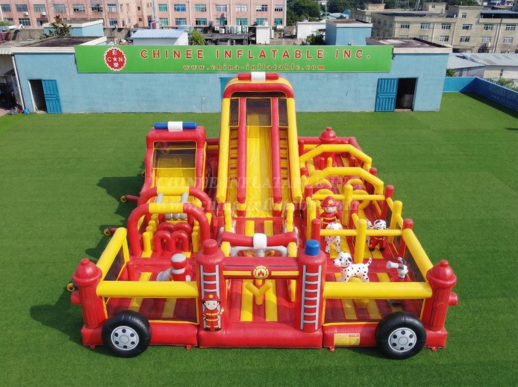 GF3-952 Firetruck Theme Inflatable Playground