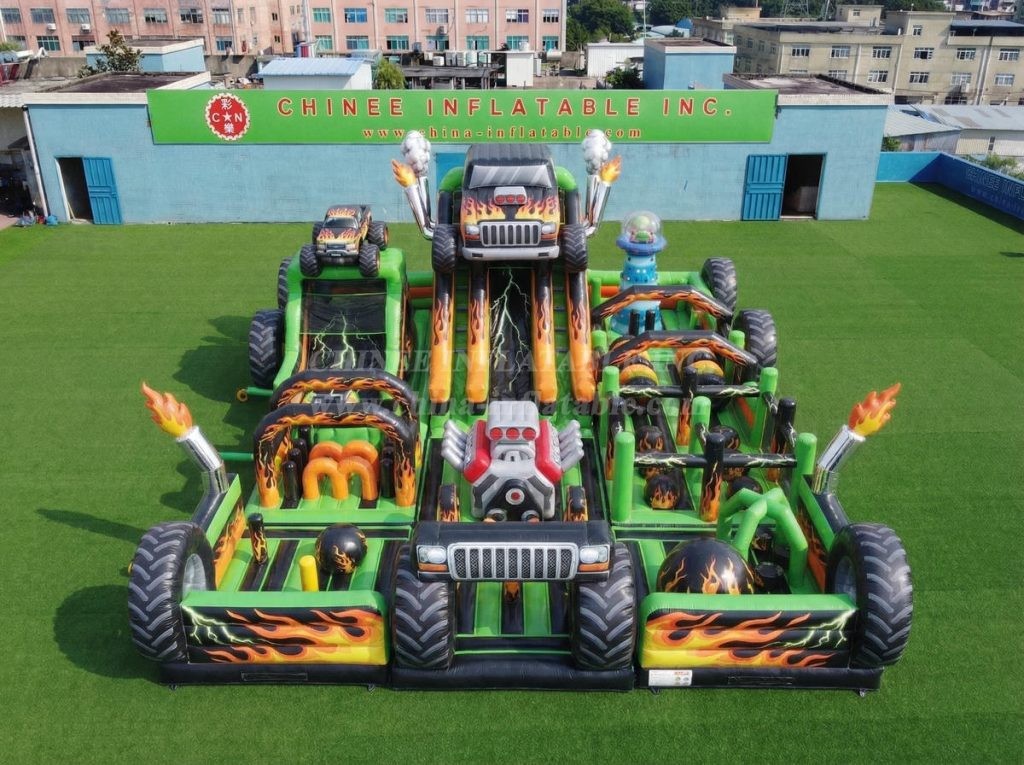GF3-965 Monster Trucks Theme Inflatable Playground