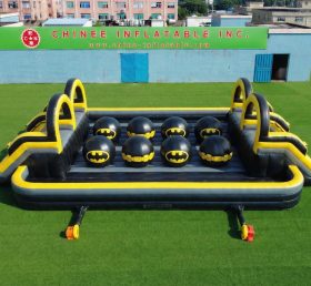 T11-4751 Batman Theme Inflatable Dual Wipeout Big Balls Obstacle Course