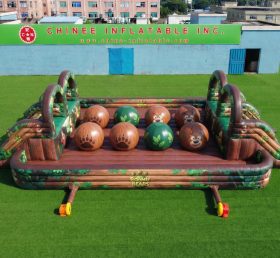 T11-4751A Boonie Bears Theme Inflatable Dual Wipeout Big Balls Obstacle Course