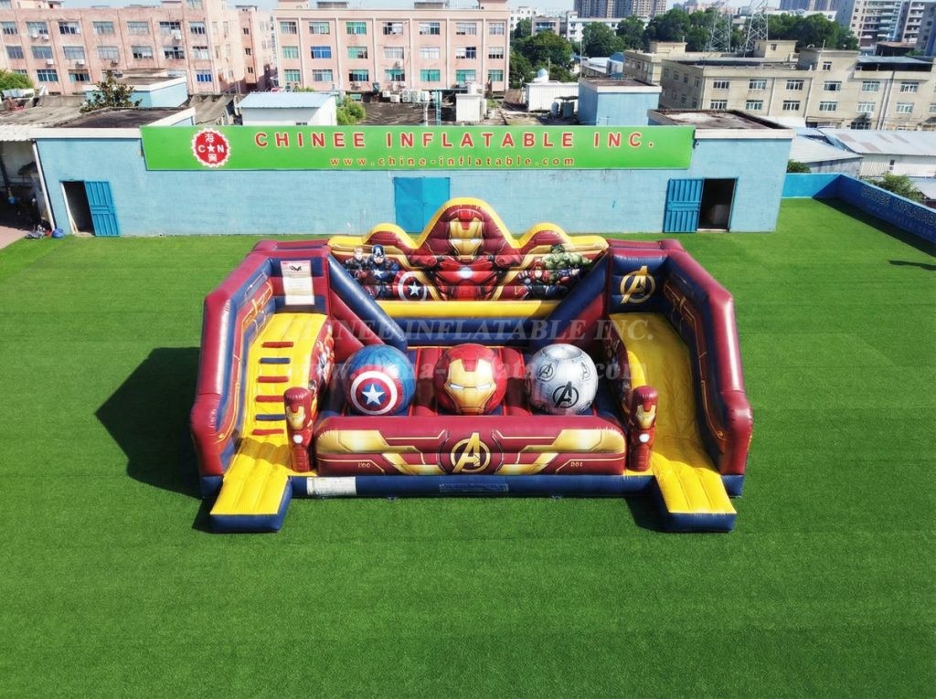 T11-4750O The Avengers Theme Inflatable Wipeout Big Balls Obstacle Course