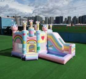 T2-8786 Care Bears Theme Bouncy Castle with Slide & Pool