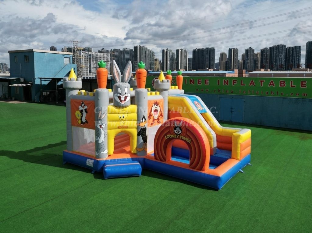 T2-8804 Looney Tunes Theme Bouncy Castle with Slide & Pool