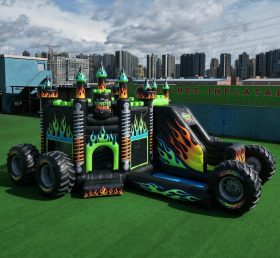 T2-8812 Monster Trucks Theme Bouncy Castle with Slide & Pool