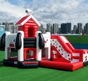 T2-8832 Snoopy Theme Bouncy Castle with Slide & Pool