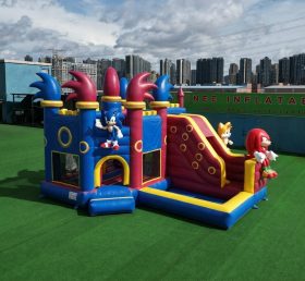 T2-8834 Sonic Theme Bouncy Castle with Slide & Pool