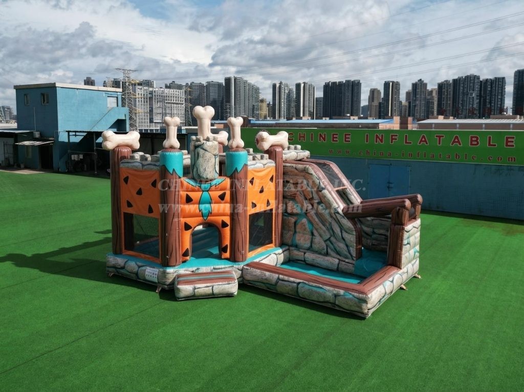T2-8844 The Flintstones Theme Bouncy Castle with Slide & Pool