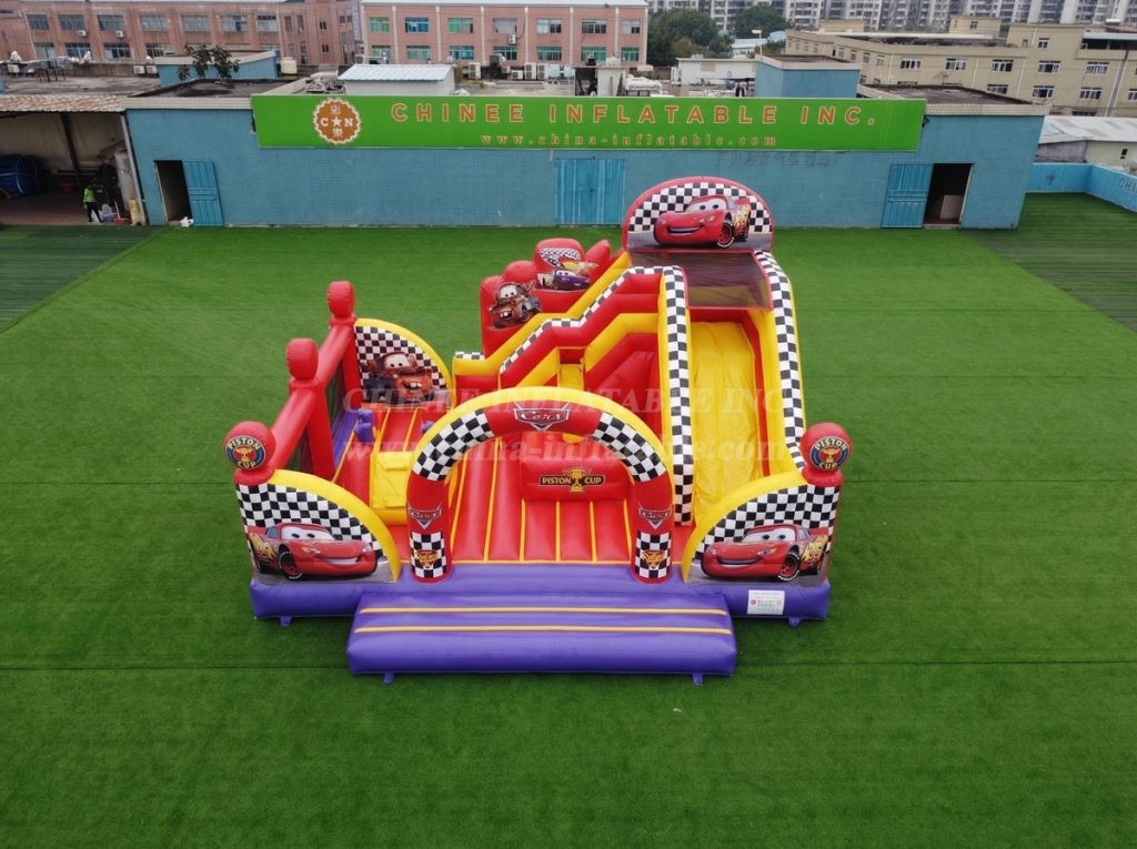 T2-8871 Cars Theme Bouncy Castle With Slide