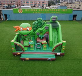 T2-8894 Ninja Turtles Theme Bouncy Castle With Slide