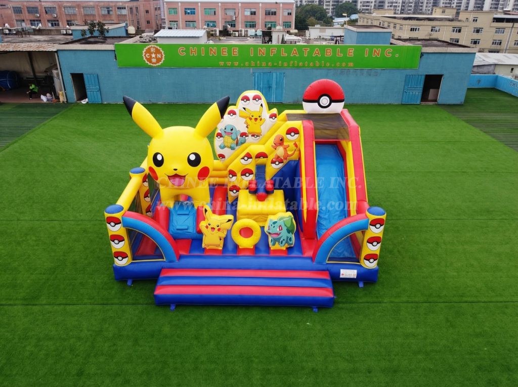 T2-8899 Pokemon Theme Bouncy Castle With Slide