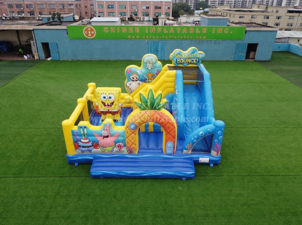 T2-8914 SpongeBob Theme Bouncy Castle With Slide