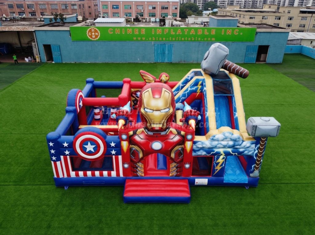 T2-8920 The Avengers Theme Bouncy Castle With Slide