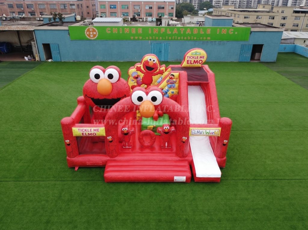 T2-8927 Tickle Me Elmo Theme Bouncy Castle With Slide