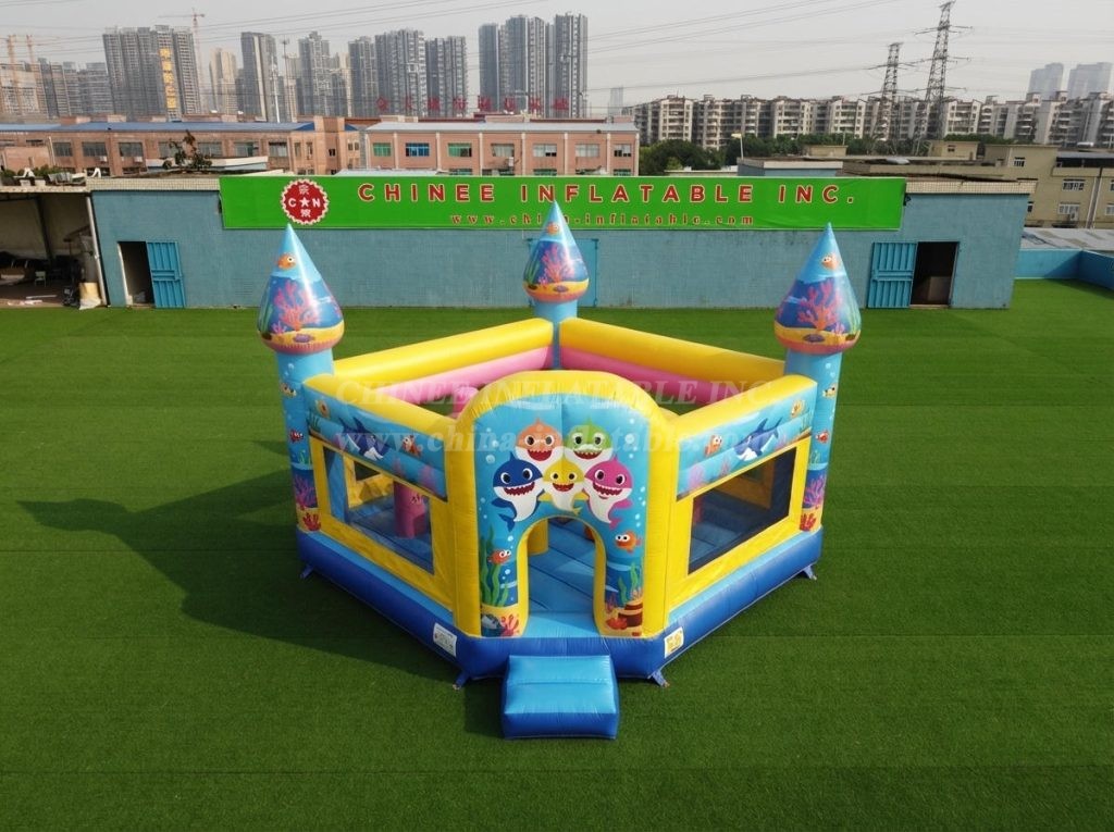 T5-3234 Baby Shark Theme Inflatable Castle