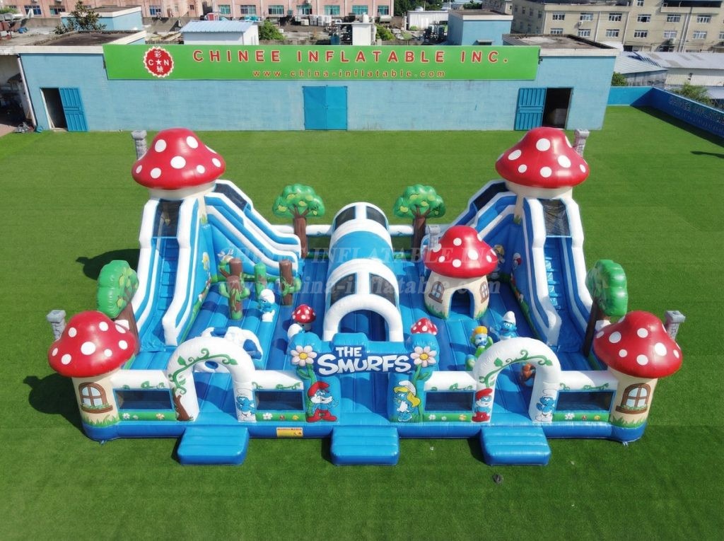 T6-6951 The Smurfs Theme Inflatable Amusement