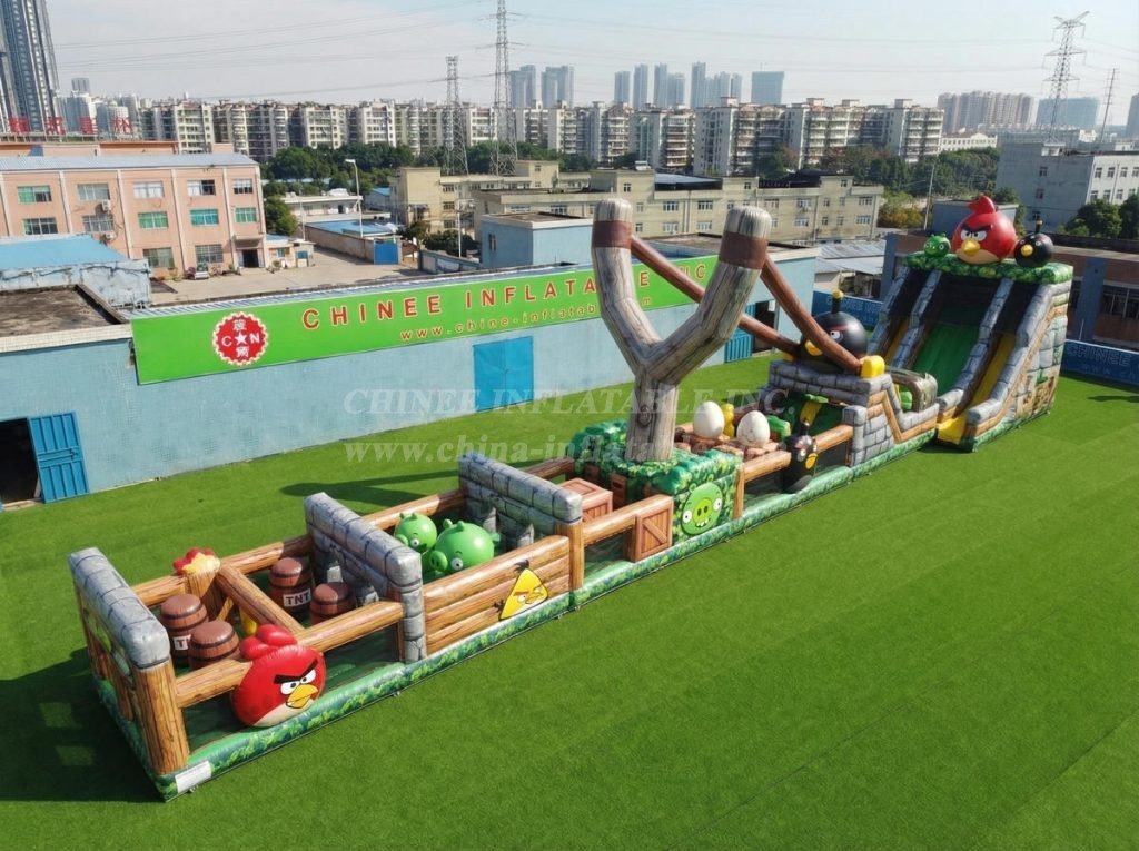 T7-4505 Angry Birds Theme Infltable Obstacle Courses