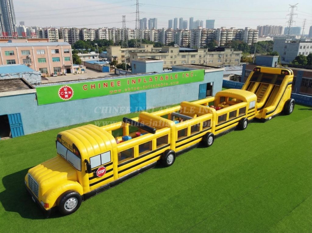 T7-4519 Bus Theme Infltable Obstacle Courses