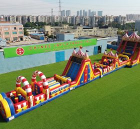 T7-4528 Circus Theme Infltable Obstacle Courses