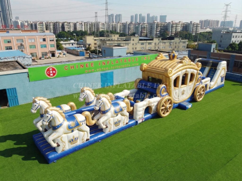 T7-4563 Horse Carriage Theme Infltable Obstacle Courses